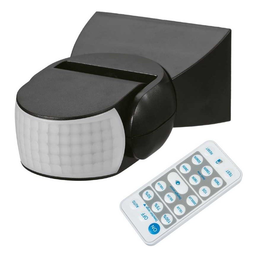 Maclean PIR motion sensor, infrared, with remote control, max. 1200w (incandescent), max. 300 W (LED), MCE241 B