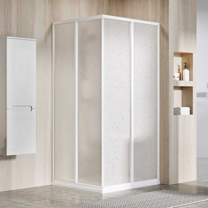 Rectangular shower cubicle wall Ravak Supernova, SRV2-90 195 S, white+plastic Pearl