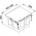 Trash can FRANKE, Sorter Garbo, 50-3, 2x12l.+8l. Trash can FRANKE, Sorter Garbo, 50-3, 2x12l.+8l.