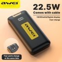 AWEI PowerBank P13K 20000mAh 22.5W czarny|black Digital Display AWEI PowerBank P13K 20000mAh 22.5W czarny|black Digital Display