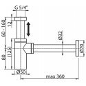 Furniture washbasin siphon Ravak, adjustable Furniture washbasin siphon Ravak, adjustable