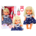 Lean Toys Doll In Navy Blue Dress Peeing Bottle Rattle Sounds Lean Toys Doll In Navy Blue Dress Peeing Bottle Rattle Sounds
