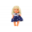 Lean Toys Doll In Navy Mėlyna Dress Peeing Bottle Rattle Sounds Lean Toys Doll In Navy Mėlyna Dress Peeing Bottle Rattle Sounds