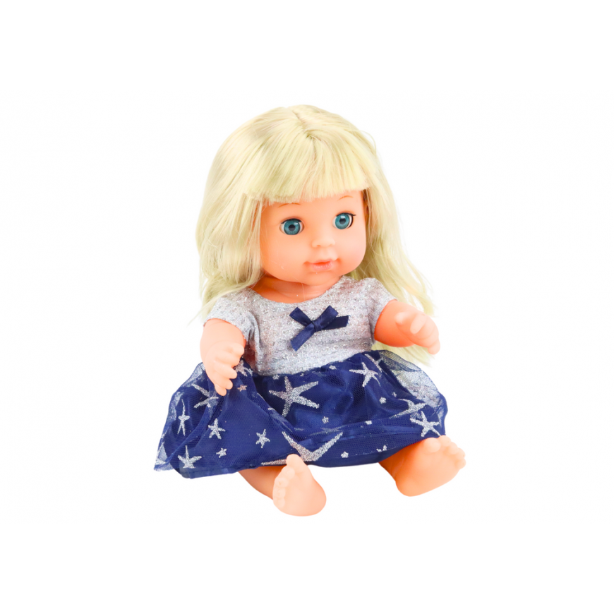 Lean Toys Doll In Navy Blue Dress Peeing Bottle Rattle Sounds – 3