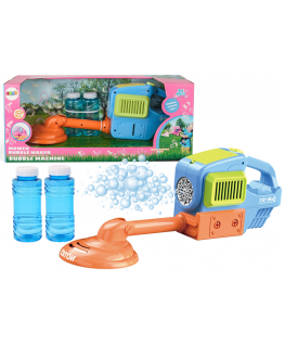 Lean Toys Soap Bubble Machine Lawnmower Mower Two Liquids Blue