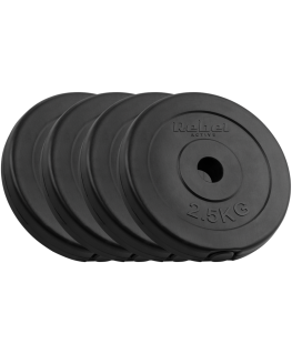 Set of bituminous weights 4x2.5kg, hole 31mm, classic plate, REBEL ACTIVE