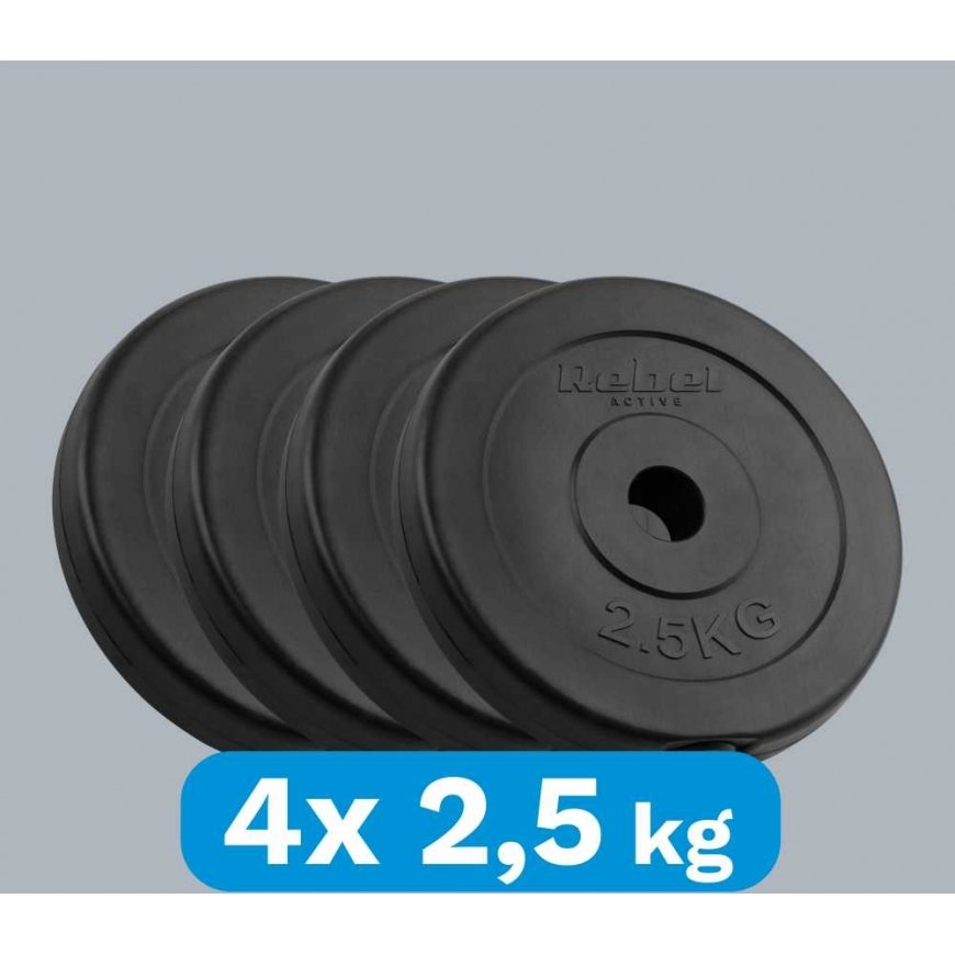 Set of bituminous weights 4x2.5kg, hole 31mm, classic plate, REBEL ACTIVE – 5