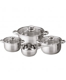 Pot set. Stainless steel, satin finish.