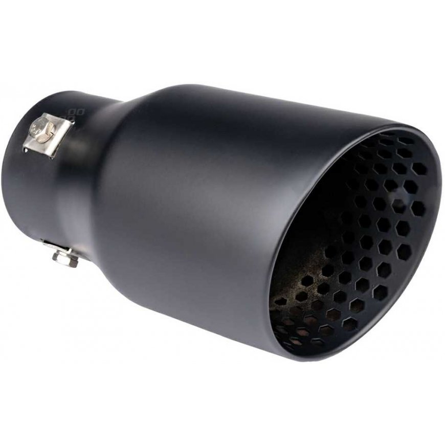 Exhaust muffler tip, matt black stainless steel amio-04061