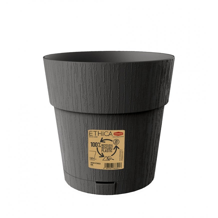 Flower pot with tray Ethica Ø20x19cm grey – 2