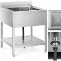Royal Catering Single bowl sink with shelf and rim, 70 x 70 x 95 cm Royal Catering Single bowl sink with shelf and rim, 70 x 70 x 95 cm
