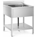Royal Catering Vieno dubenėlio kriauklė su lentyna ir apvadu, 70 x 70 x 95 cm Royal Catering Vieno dubenėlio kriauklė su lentyna ir apvadu, 70 x 70 x 95 cm