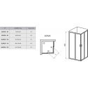 Rectangular shower cubicle wall Ravak Blix, BLRV2K-90, satin+transparent glass Rectangular shower cubicle wall Ravak Blix, BLRV2K-90, satin+transparent glass