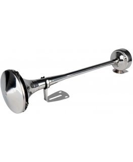 Klaxon fanfara sznejal szękowy chrome 520 mm 12v 24v hightone amio-04077