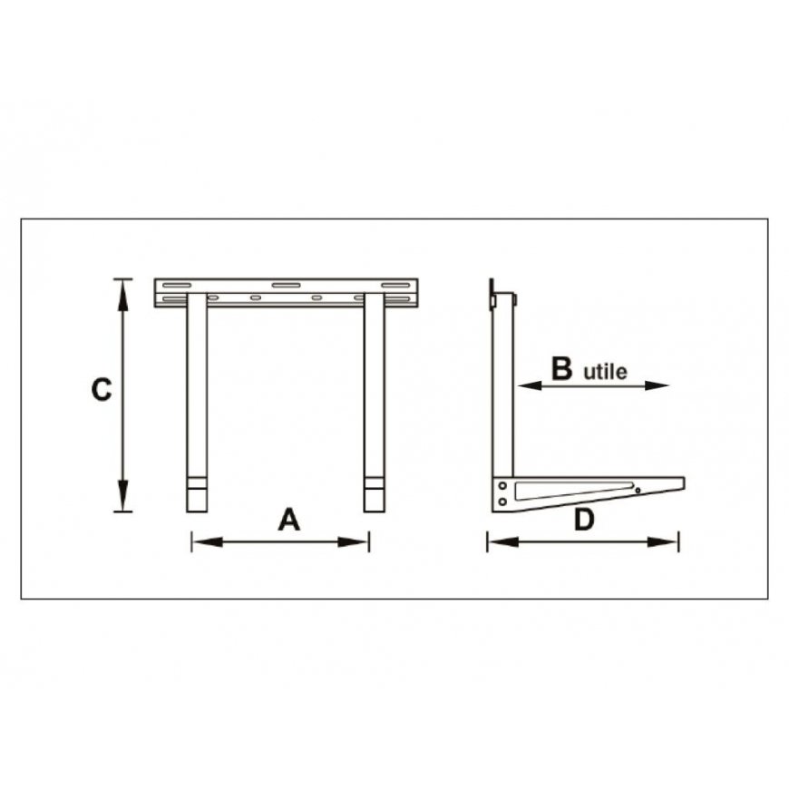 Bracket for air conditioner external unit Tecnosystemi, wall-mounted, Classic TSMC 210 kg 750x520 – 2
