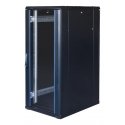 19" Switching cabinet TOTEN, System G, 27U, 600x800, glass door, rear perforated door, up to 800kg, black / G6.6827.9801 / 19-G6