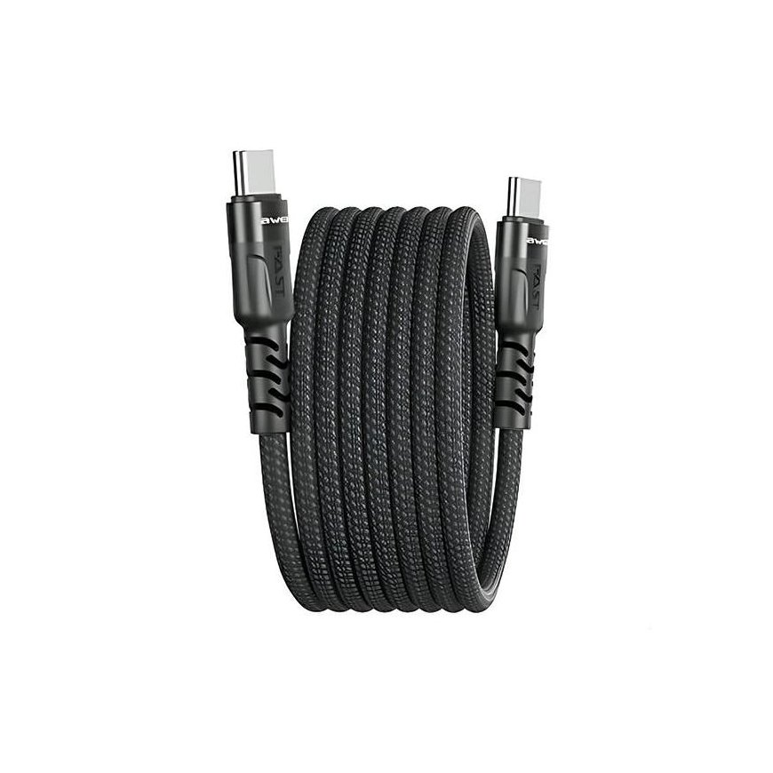 AWEI kabel CL-166T USB-C na USB-C magnetyczny czarny|black – 2