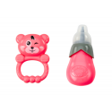 Lean Toys Doll In Light Rožinė Dress Peeing Bottle Rattle Sounds