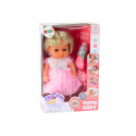 Lean Toys Doll In Light Rožinė Dress Peeing Bottle Rattle Sounds