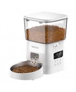 Rojeco 2L Automatic Pet Feeder Button Version (White)