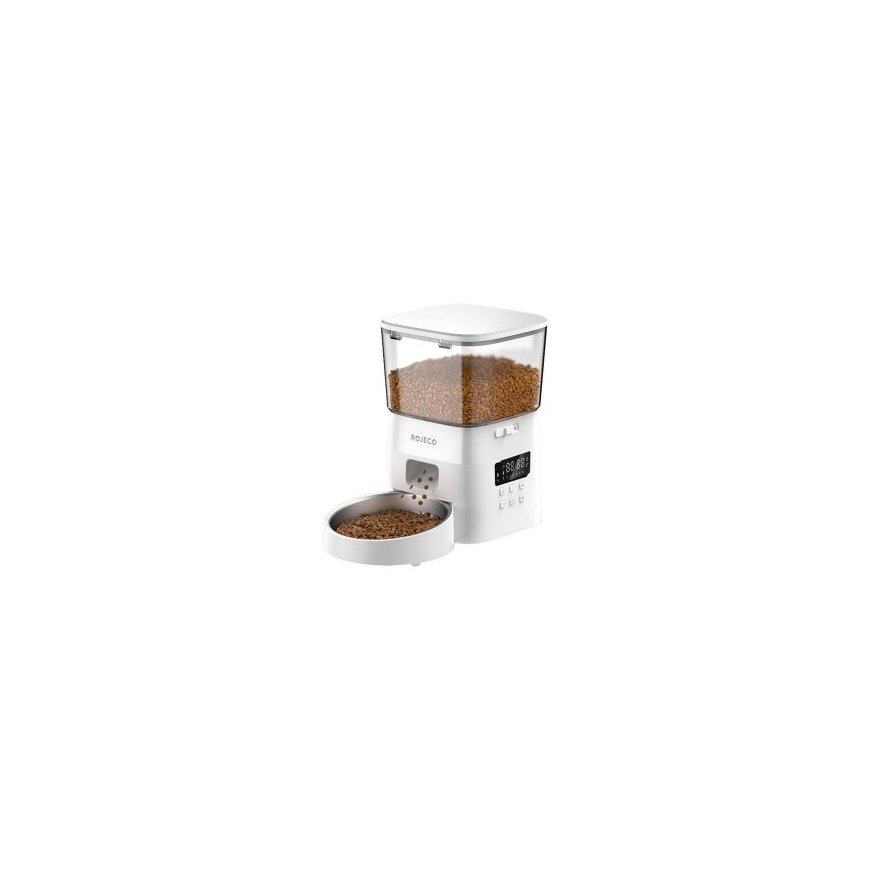 Rojeco 2L Automatic Pet Feeder Button Version (White) – 2