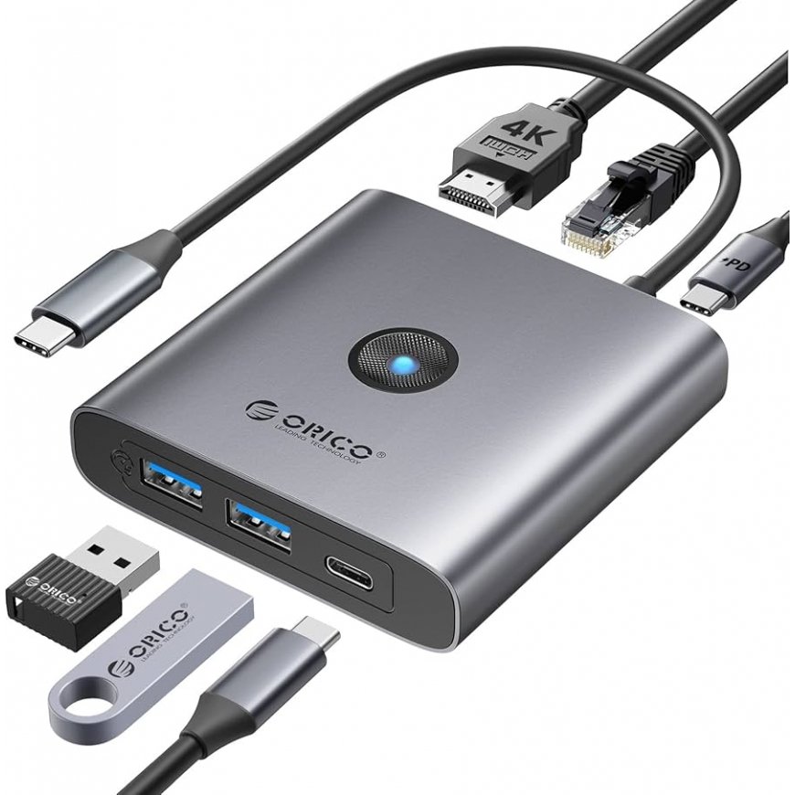 HUB Tech-Protect V4 6in1 USB-C - USB-A 3.0 | USB-A 2.0 | USB-C |