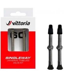 Bekamerinis ventilis Vittoria Singleway brass juodas 60mm 2vnt.