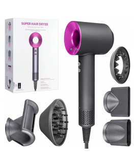 Wooco Leafless Hair Dryer with 5 Magnetic Nozzles 1600W
