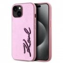 Karl Lagerfeld Wrinkled PU Signature Logo Case for iPhone 15 Pin Karl Lagerfeld Wrinkled PU Signature Logo Case for iPhone 15 Pin
