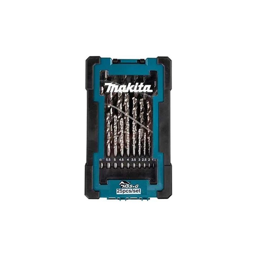 Grąžtas Makita D-67555 Grąžtų komplektas 25 vnt. (1-13mm) metalui HSS-G – 4