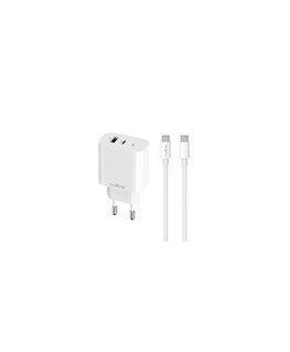 Maxlife MXTC-06-30AC PD QC charger 1x USB-C 1x USB 30W white + U