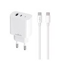 Maxlife MXTC-06-30AC PD QC charger 1x USB-C 1x USB 30W white + U Maxlife MXTC-06-30AC PD QC charger 1x USB-C 1x USB 30W white + U