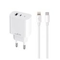 Maxlife MXTC-06-30AC PD QC charger 1x USB-C 1x USB 30W white + U Maxlife MXTC-06-30AC PD QC charger 1x USB-C 1x USB 30W white + U
