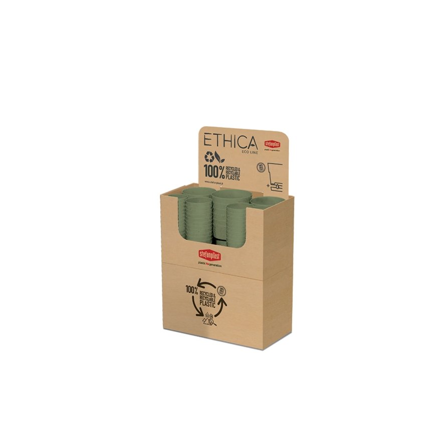 Flower pot with tray Ethica Ø30x29cm green