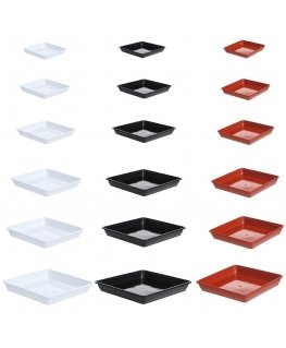 Flower pot with tray Gaia Ø20x19cm white