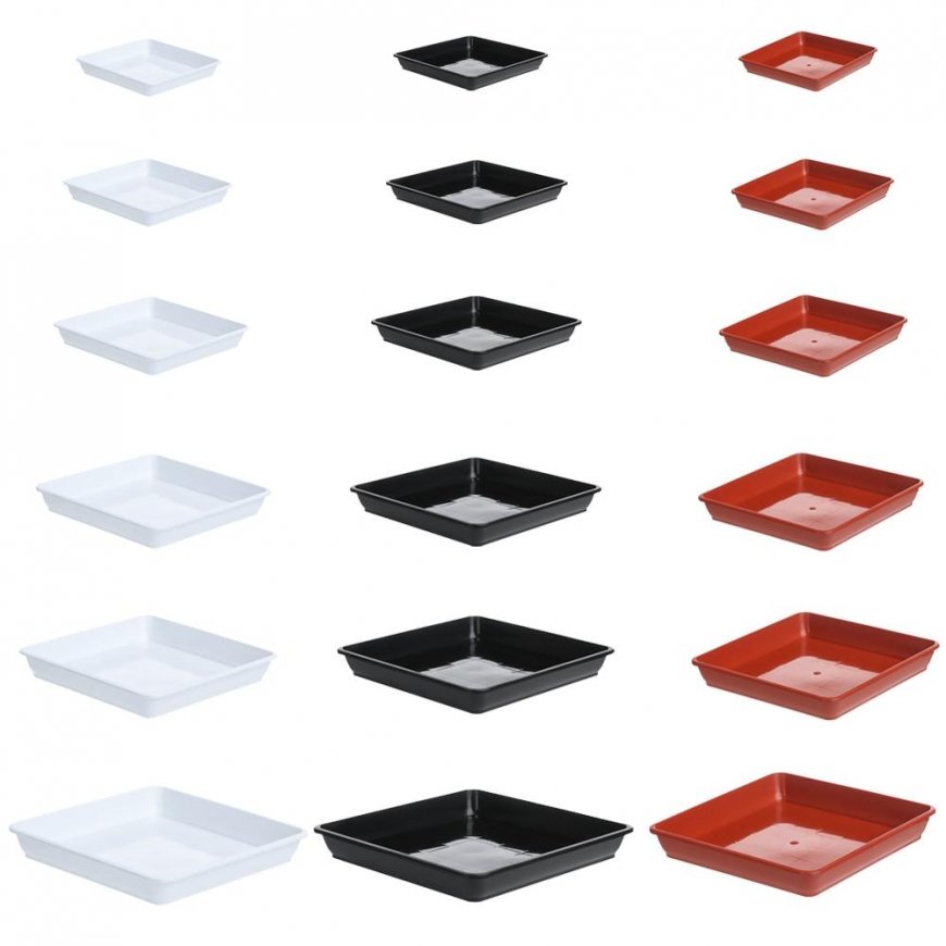 Flower pot with tray Gaia Ø20x19cm white