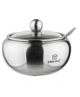 Сахарница с ложкой, сталь, 460мл Kinghoff.