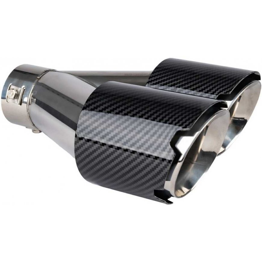 Exhaust Muffler Tip Stainless Steel Dual Carbon Amio-04070