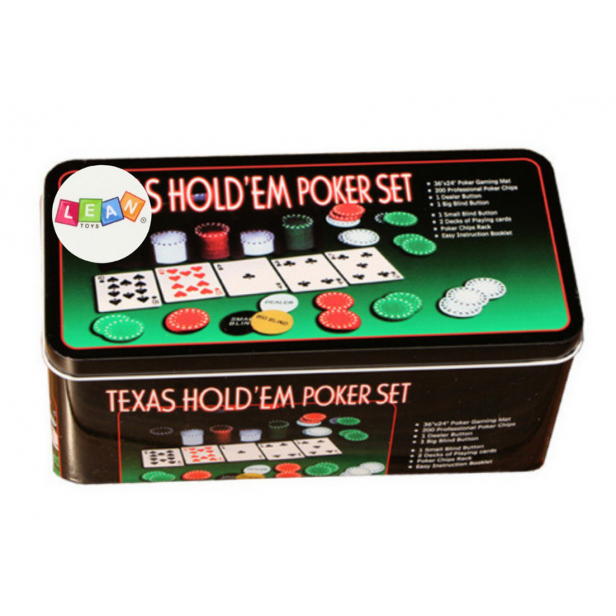 Lean Toys Poker Game Set 2 Decks of Cards Chips Game Board – 4