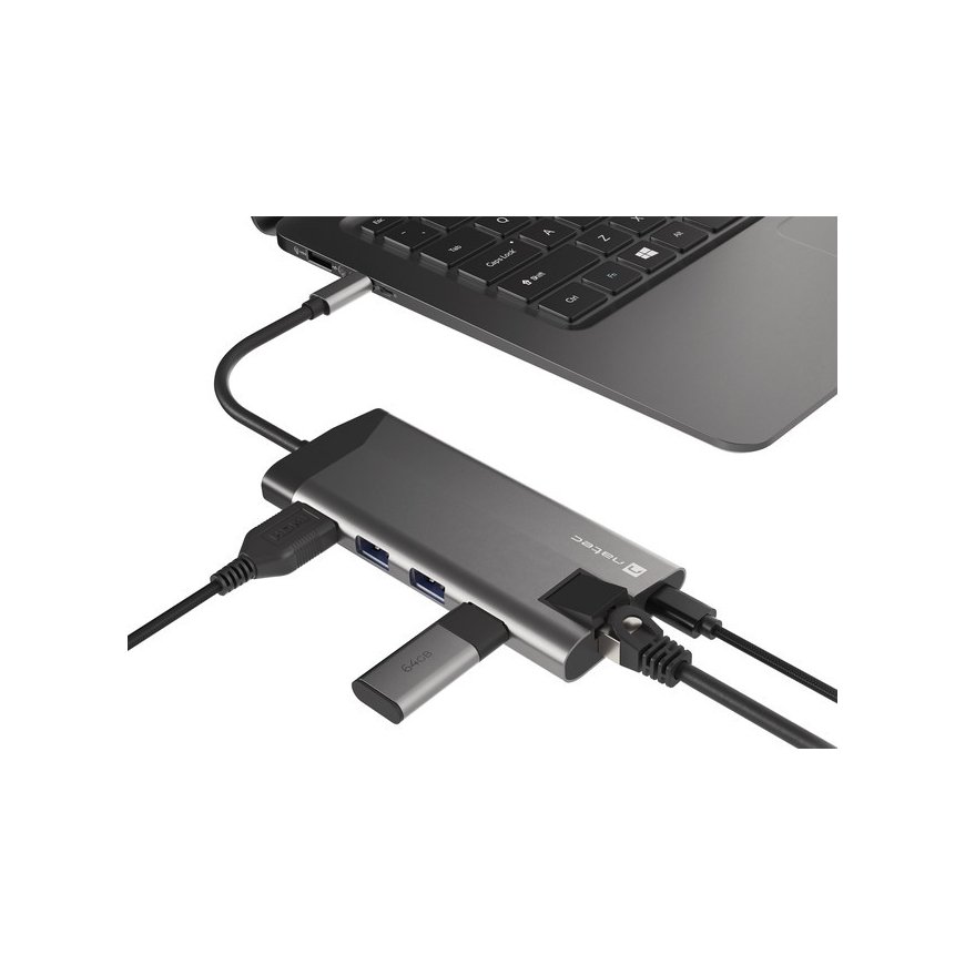 NATEC Fowler Plus USB Veids-C Melns, Pelēks – 4