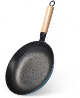 Fissman Frying pan SEAGREEN 24x4.5cm with wooden handle (enameled cast iron)