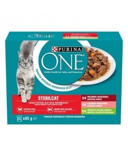PURINA One Sterilcat garšu maisījums - mitrā kaķu barība - 12 x 85g