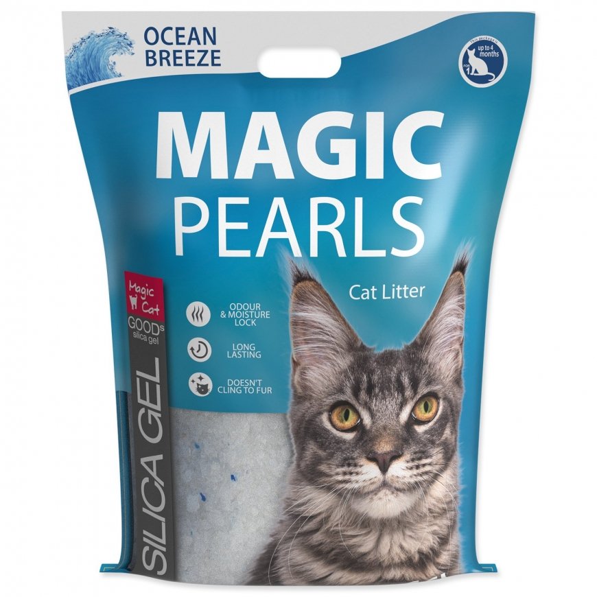 Silicone sand for cat toilet : MAGIC PEARLS Ocean Breeze 16L