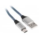 Tracer TRAKBK46266 USB кабель USB 2.0 1 m USB C USB A Черный, Синий, Серебристый
