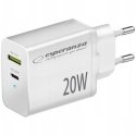 Esperanza EZC105W Wall charger Type C 20W + USB QC3.0 18W Esperanza EZC105W Wall charger Type C 20W + USB QC3.0 18W