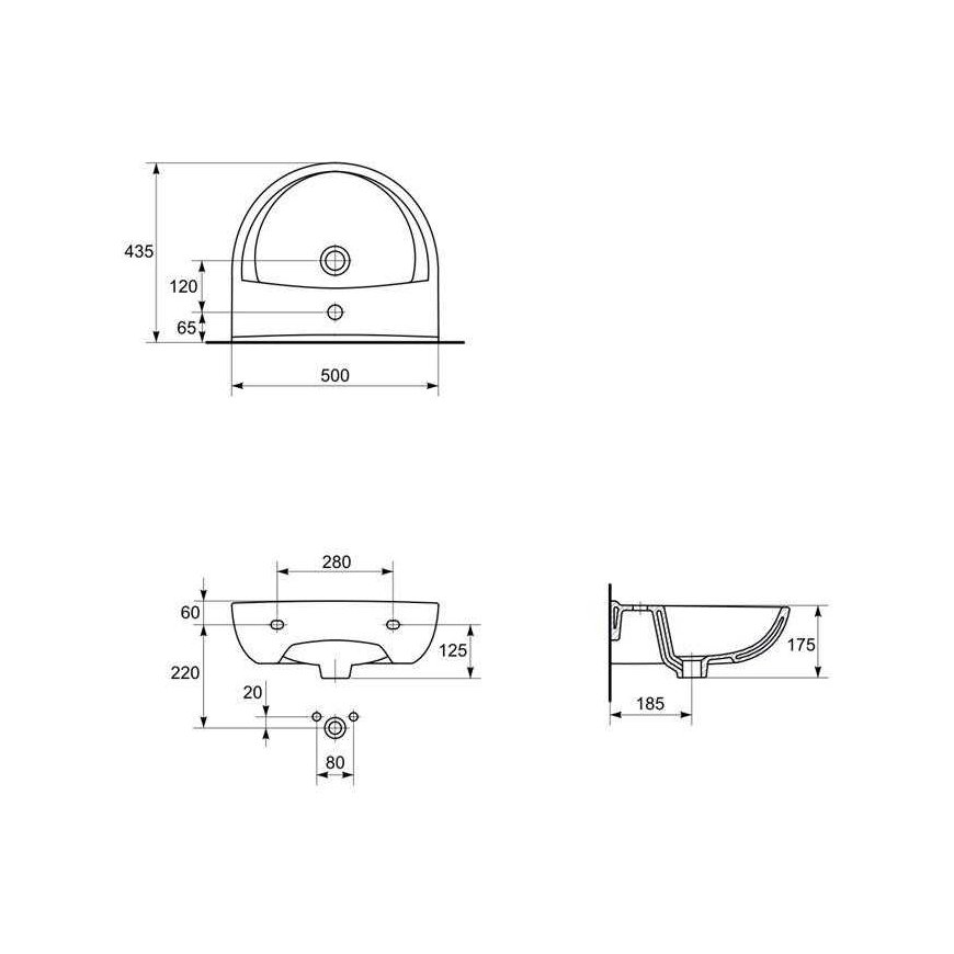 Washbasin Cersanit, President, 50 cm – 3