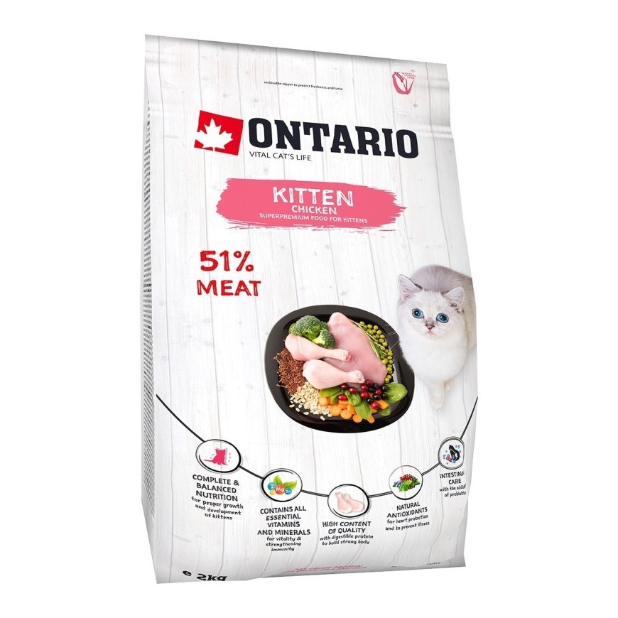 Dry food for kittens - Ontario Cat Kitten Chicken, 2 kg