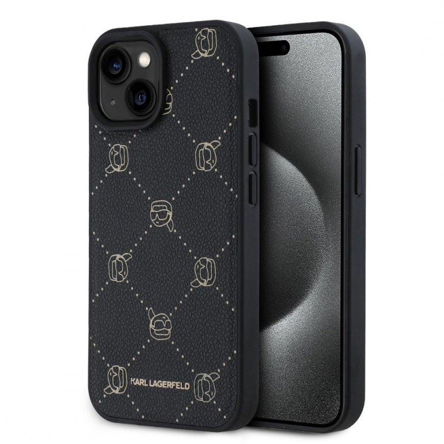 Karl Lagerfeld PU Karl Heads Pattern MagSafe Case for iPhone 15 – 2