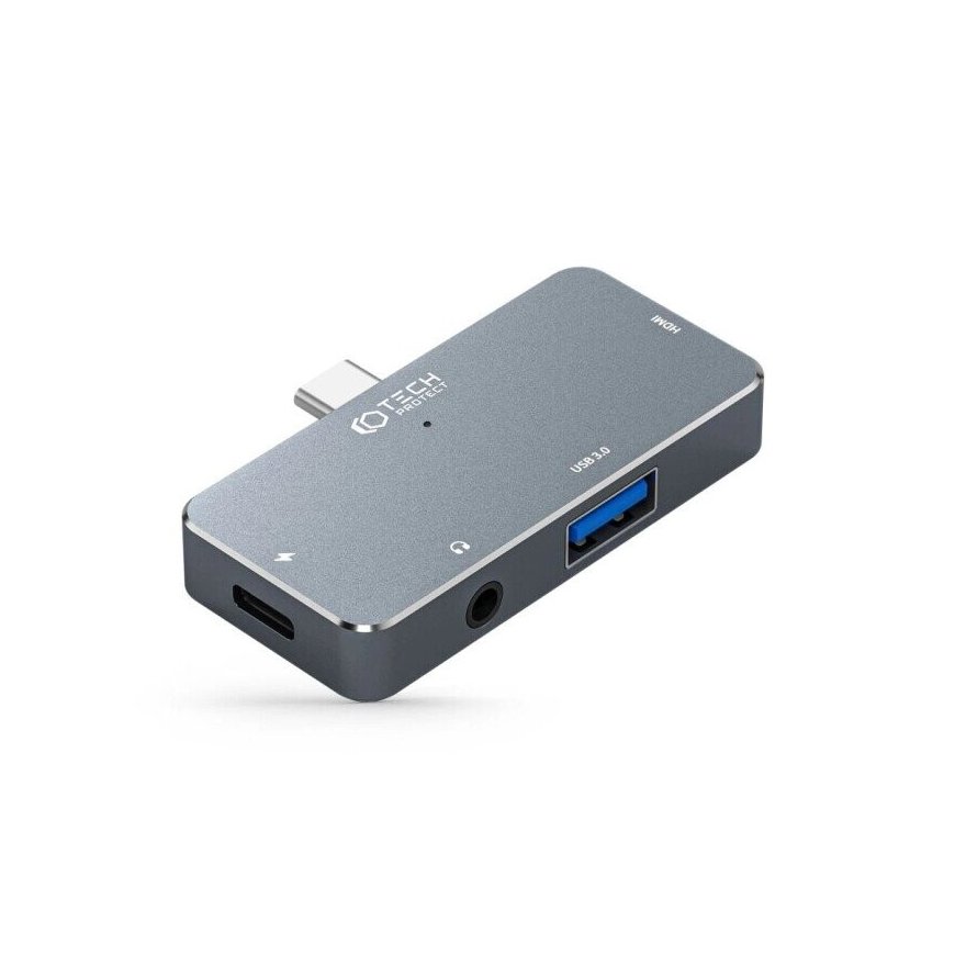 HUB Tech-Protect V6 4in1 USB-C - USB-A 3.0 | USB-C PD100W | HDMI – 2