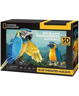 Puzzle 3D 88 pieces Blue-throated macaws